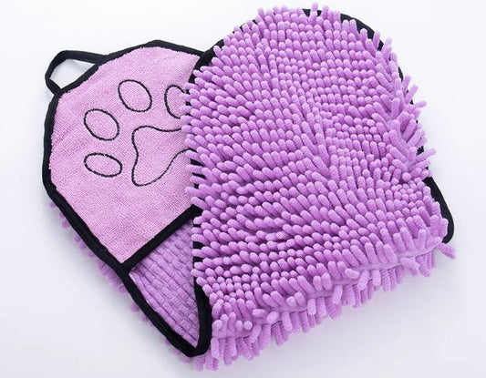 Gloved Pet Bath Towel